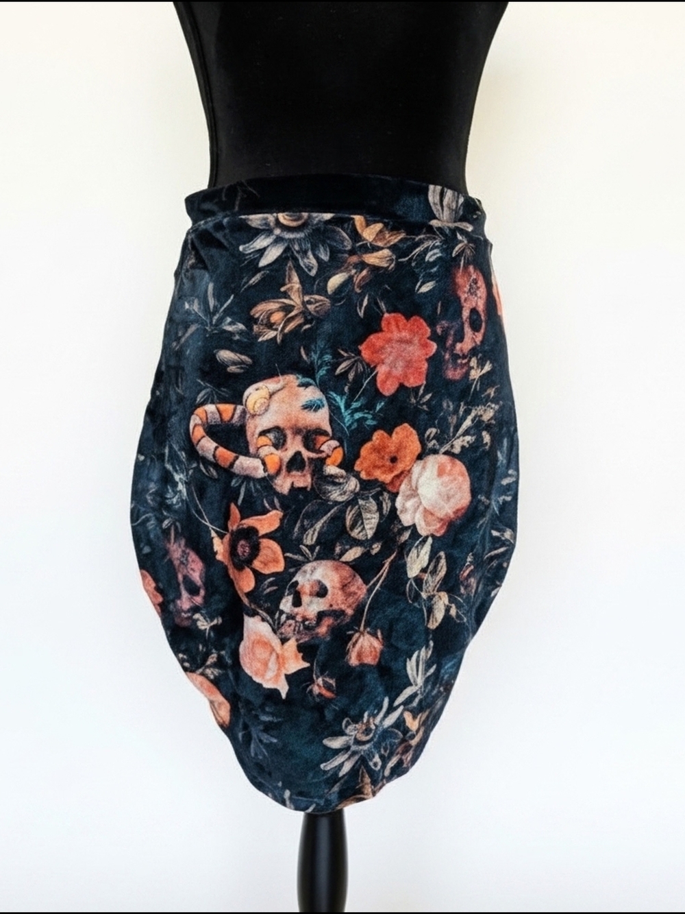 Rare! Overgrown Skulls Velvet Skirt